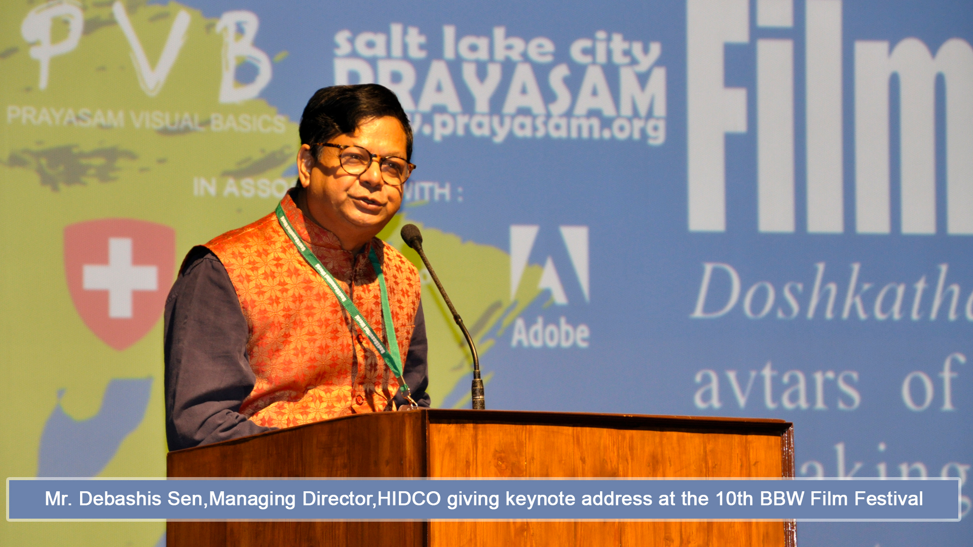 Mr. Debashis Sen,Managing Director,HIDCO giving keynote address at the 10th BBW Film Festival